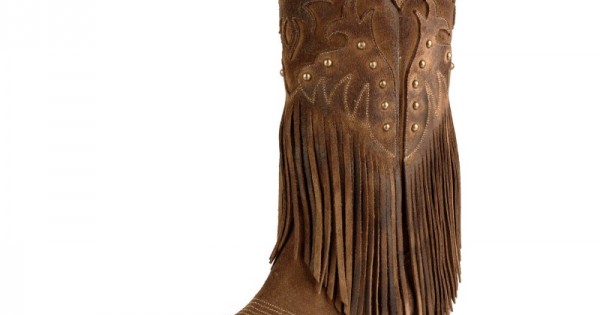 Mayura 2475 Brown Fringes Tabaco Ladies Cowboy Ankle Boots